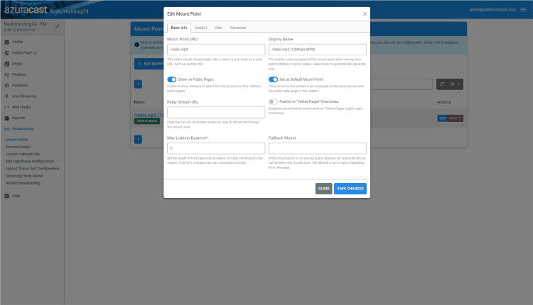 AzuraCast Broadcasting Manager