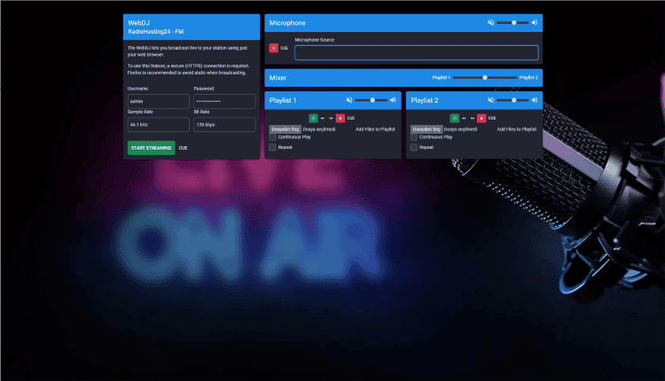 AzuraCast Web DJ Console