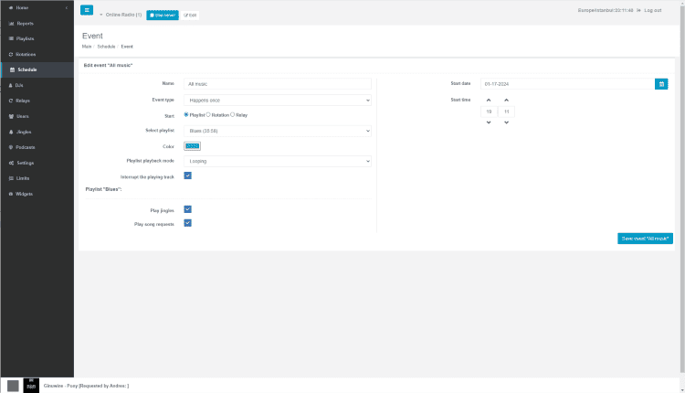 Everestcast Pro Schedule Manager Events