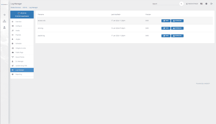 MediaCP Log Manager
