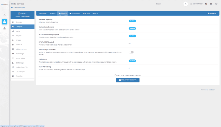 MediaCP Settings Features